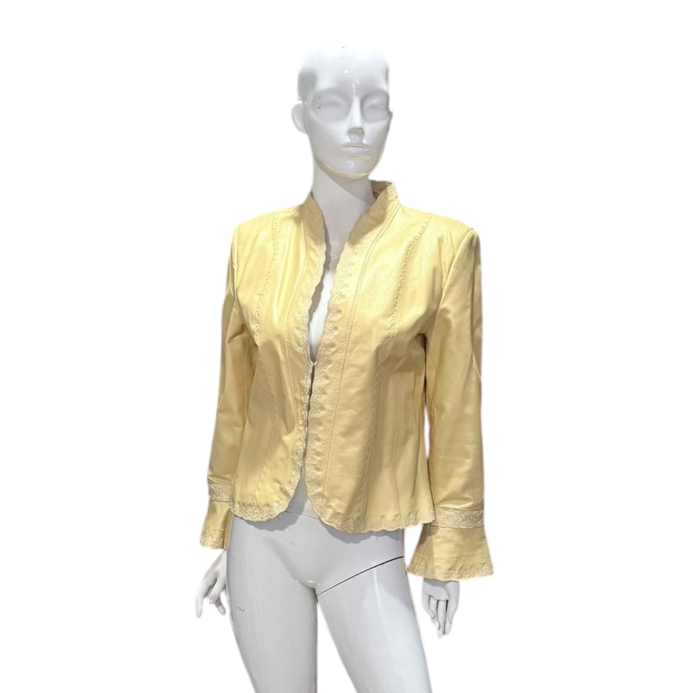Vintage   Pale Yellow Leather Jacket vintage /